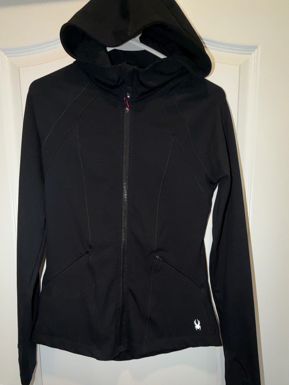 Spyder Black Hooded Softshell Zip Jacket